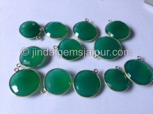 Gold Vermeil Green Onyx Coin Pendant